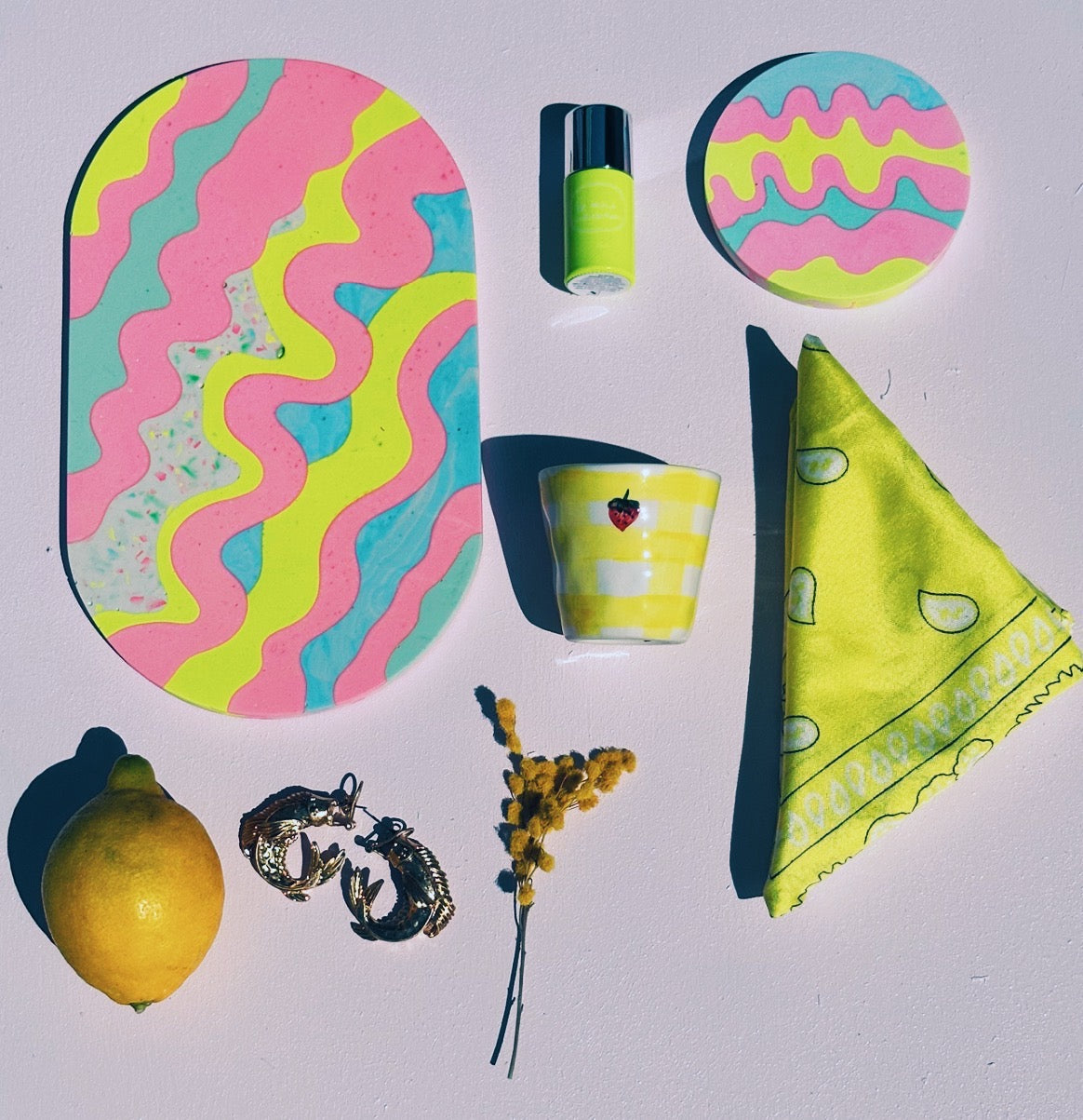 Oval Tray - Pinkwave
