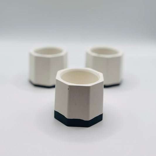 Tea light set - Graffiti - Black & White - READY TO SHIP