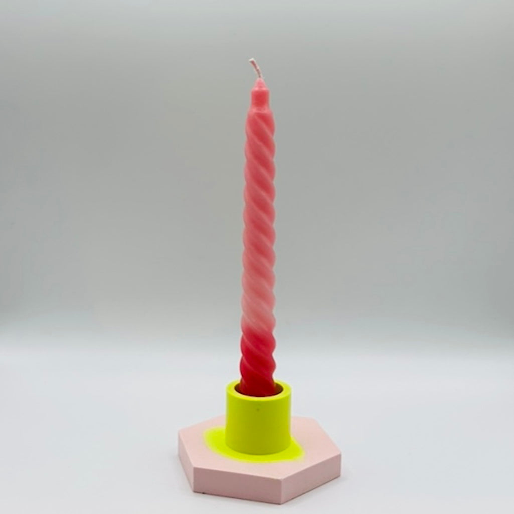 Candle holder - Neon - Pink & Yellow