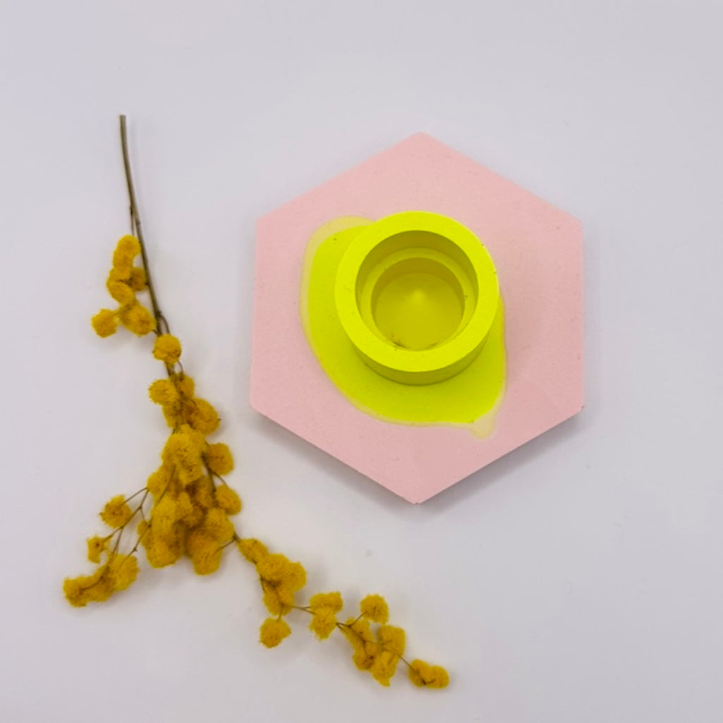 Candle holder - Neon - Pink & Yellow