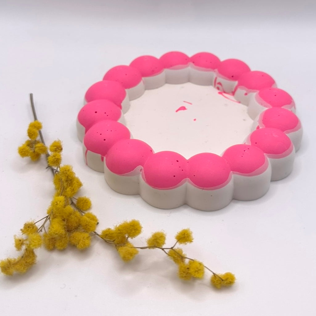 Tray - Big Bubbles - Neon - Pink & White