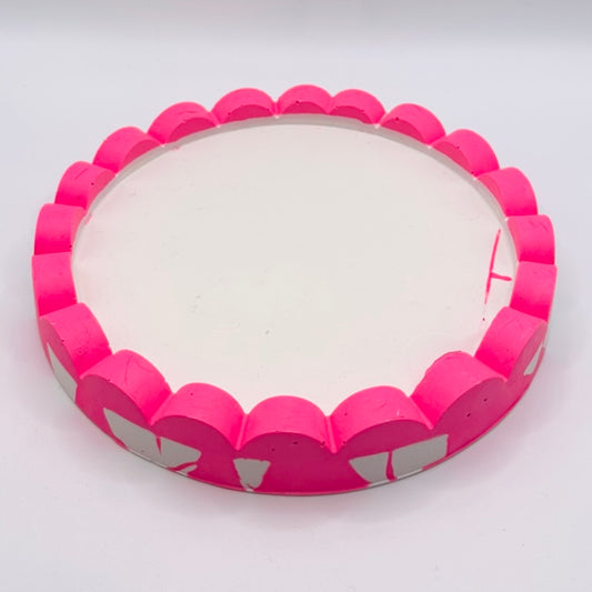 Tray - Round Edged - Neon - Pink & White