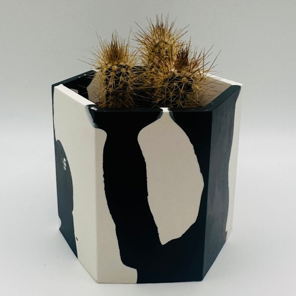 Pot - Graffiti - Hex - Black & White