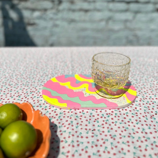 Oval Tray - Pinkwave