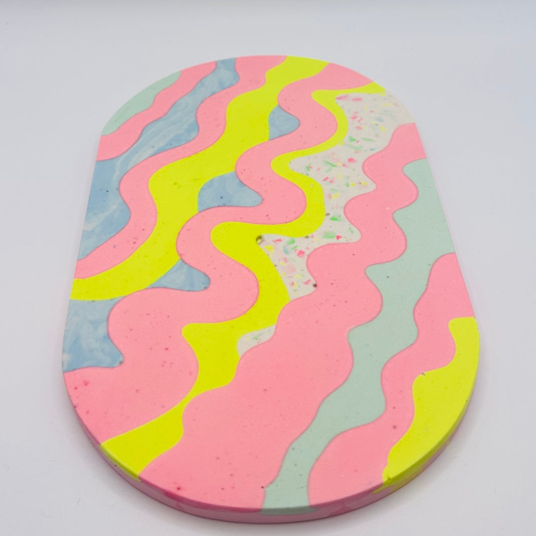 Oval Tray - Pinkwave