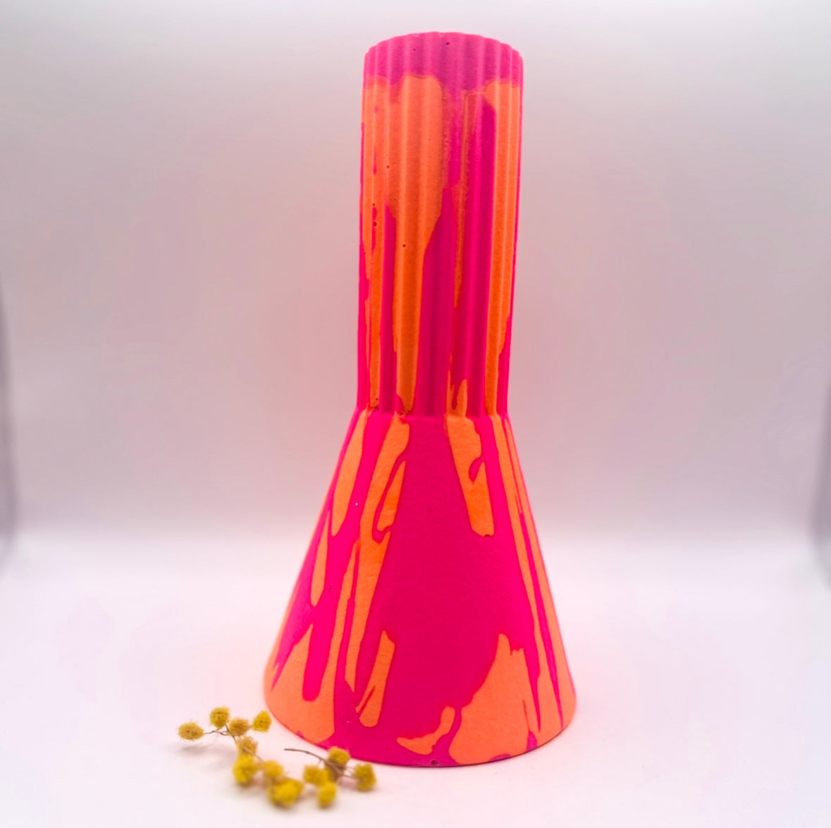 Vase - Tall - Graffiti - Pink & Orange