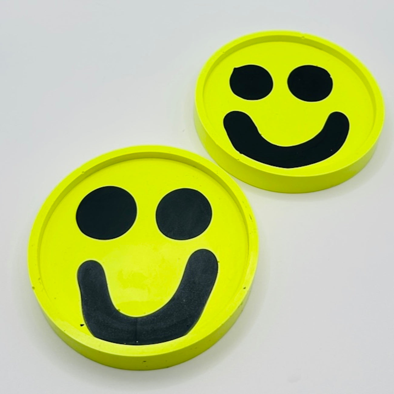 Coaster Set - Smiley - Neon Yellow