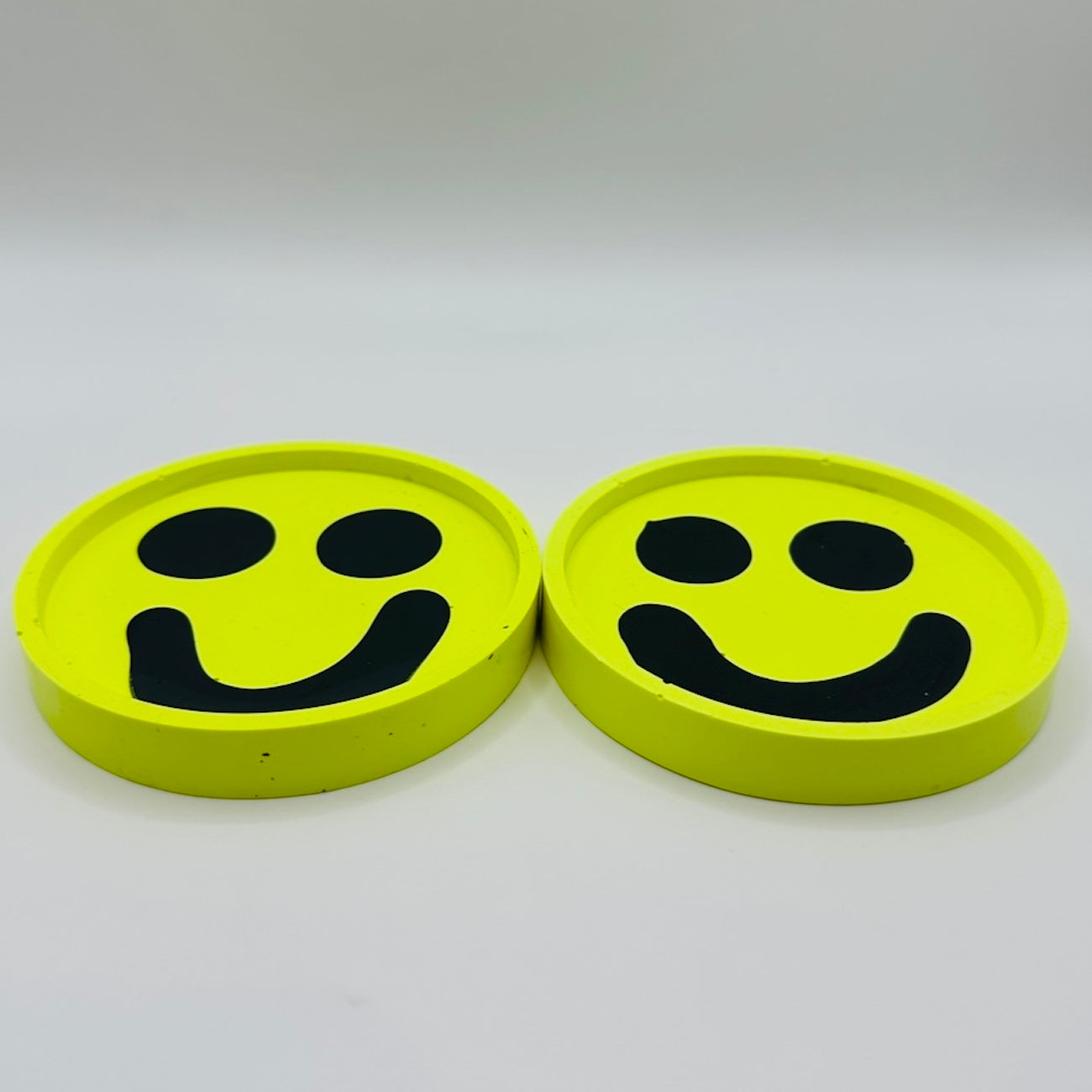 Coaster Set - Smiley - Neon Yellow