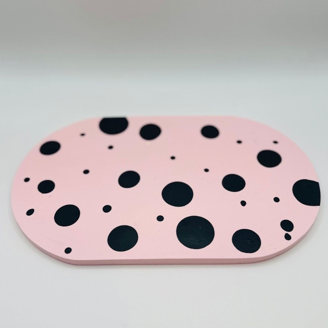 Oval Tray - Pink Dots