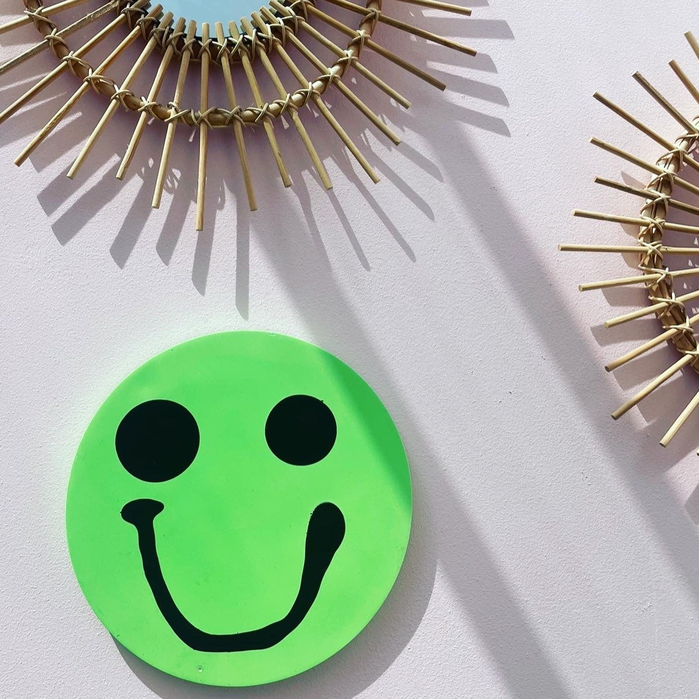Smiley Wall Hanging - Neon - Green