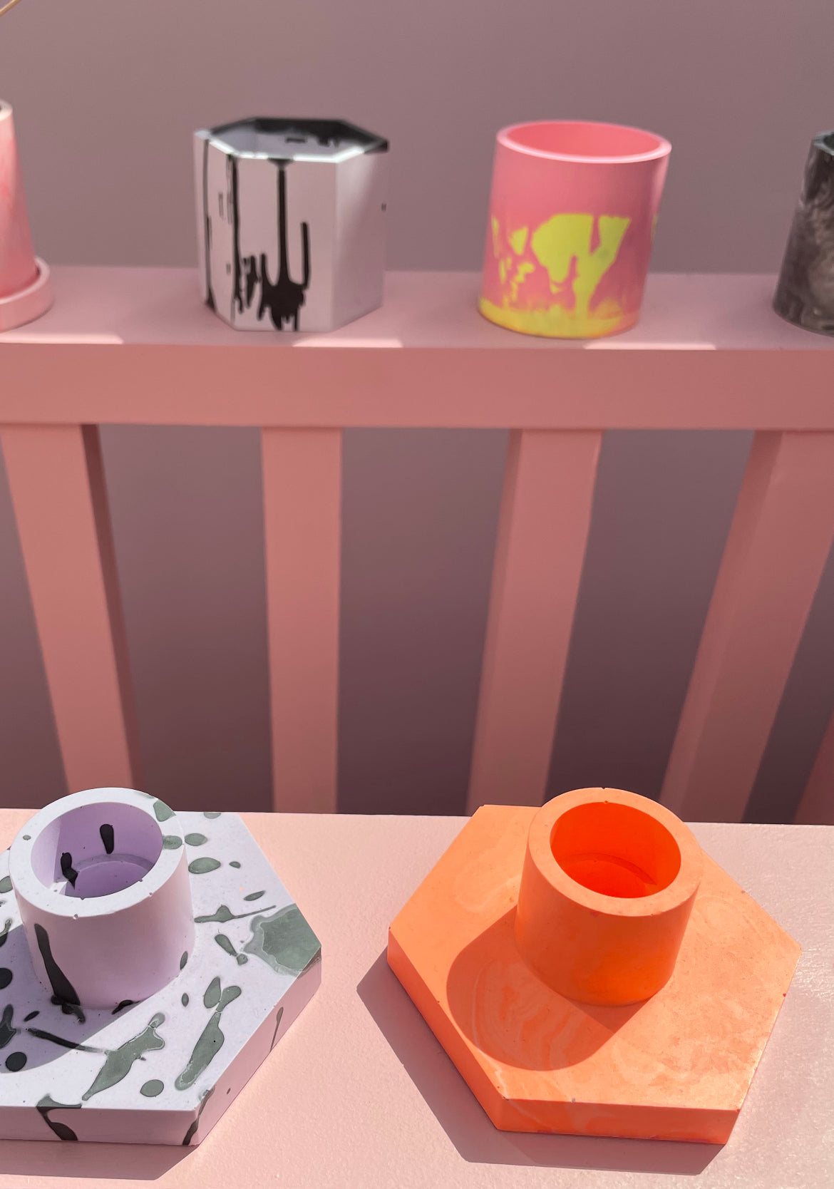 Candle holder - Neon - Orange