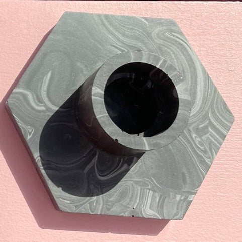 Candle holder - Tie Dye - Black