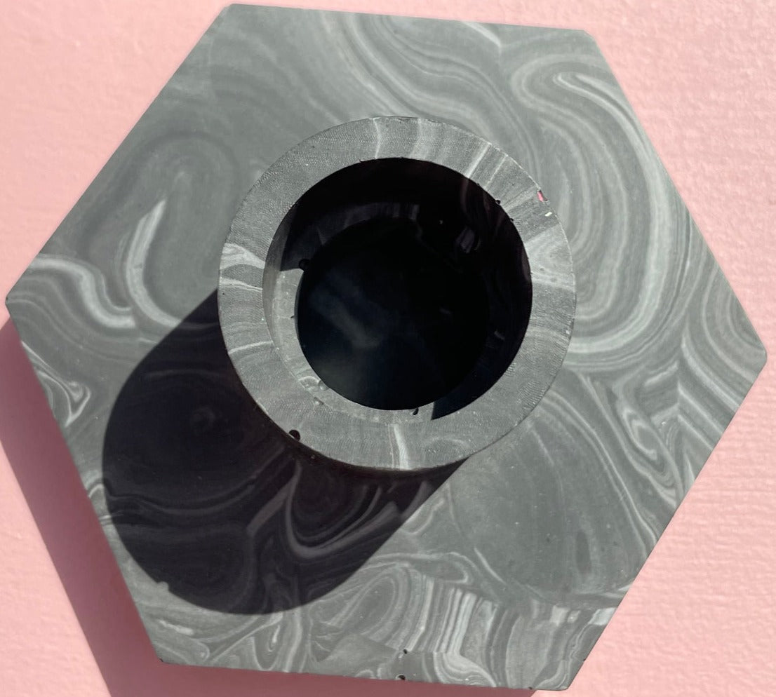 Candle holder - Tie Dye - Black