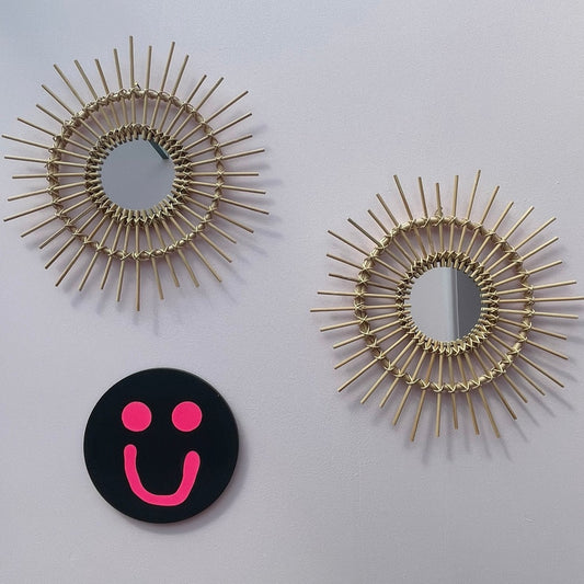 Smiley Wall Hanging - Neon - Black & Pink