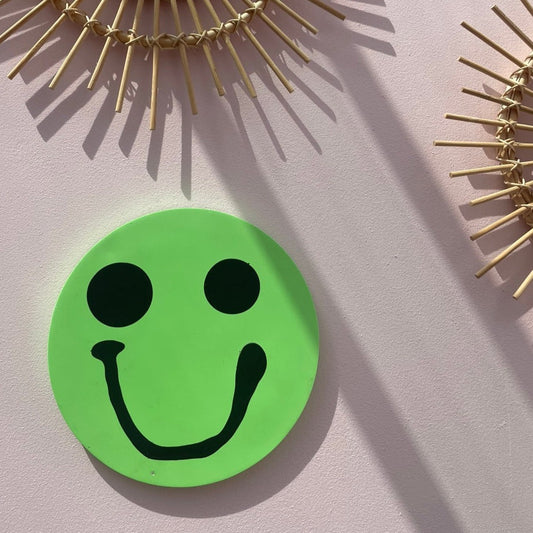 Smiley Wall Hanging - Neon - Green