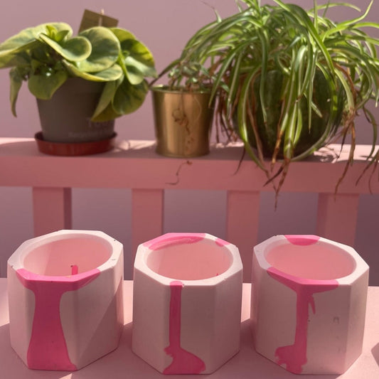 Tea light set - Graffiti - Pink