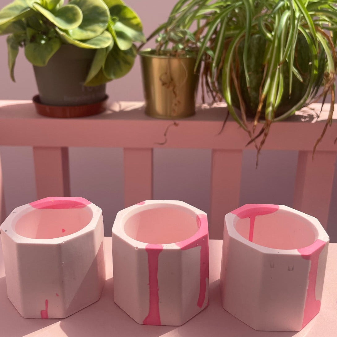 Tea light set - Graffiti - Pink