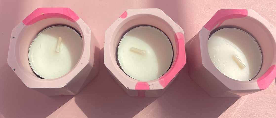 Tea light set - Graffiti - Pink
