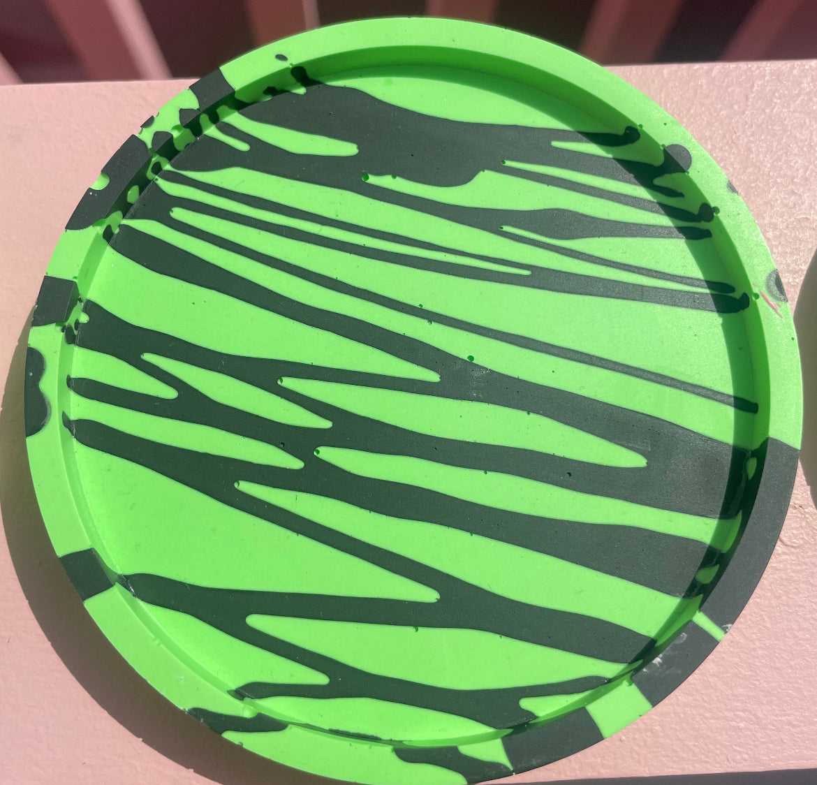 Coaster Set - Round - Graffiti - Green & Black