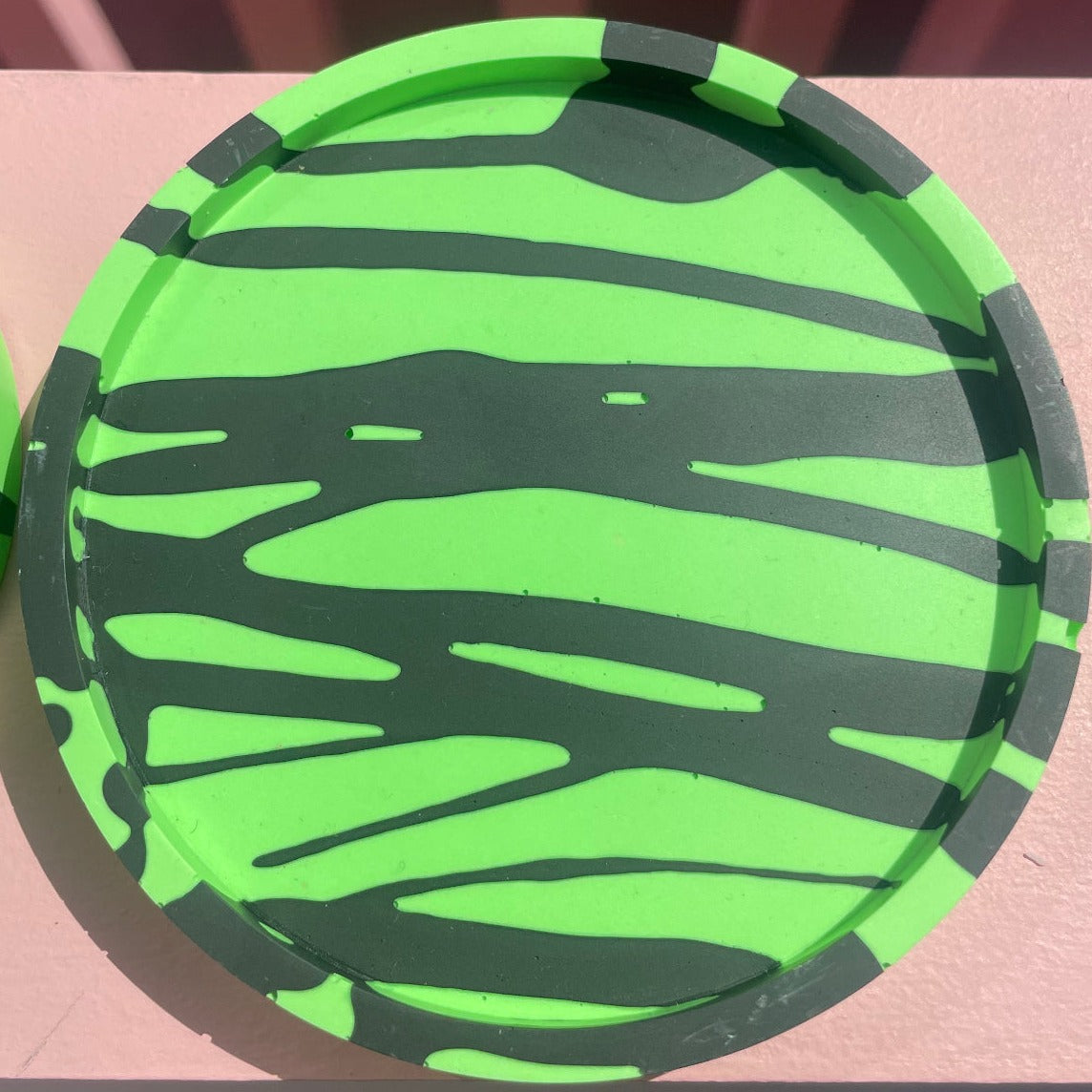 Coaster Set - Round - Graffiti - Green & Black