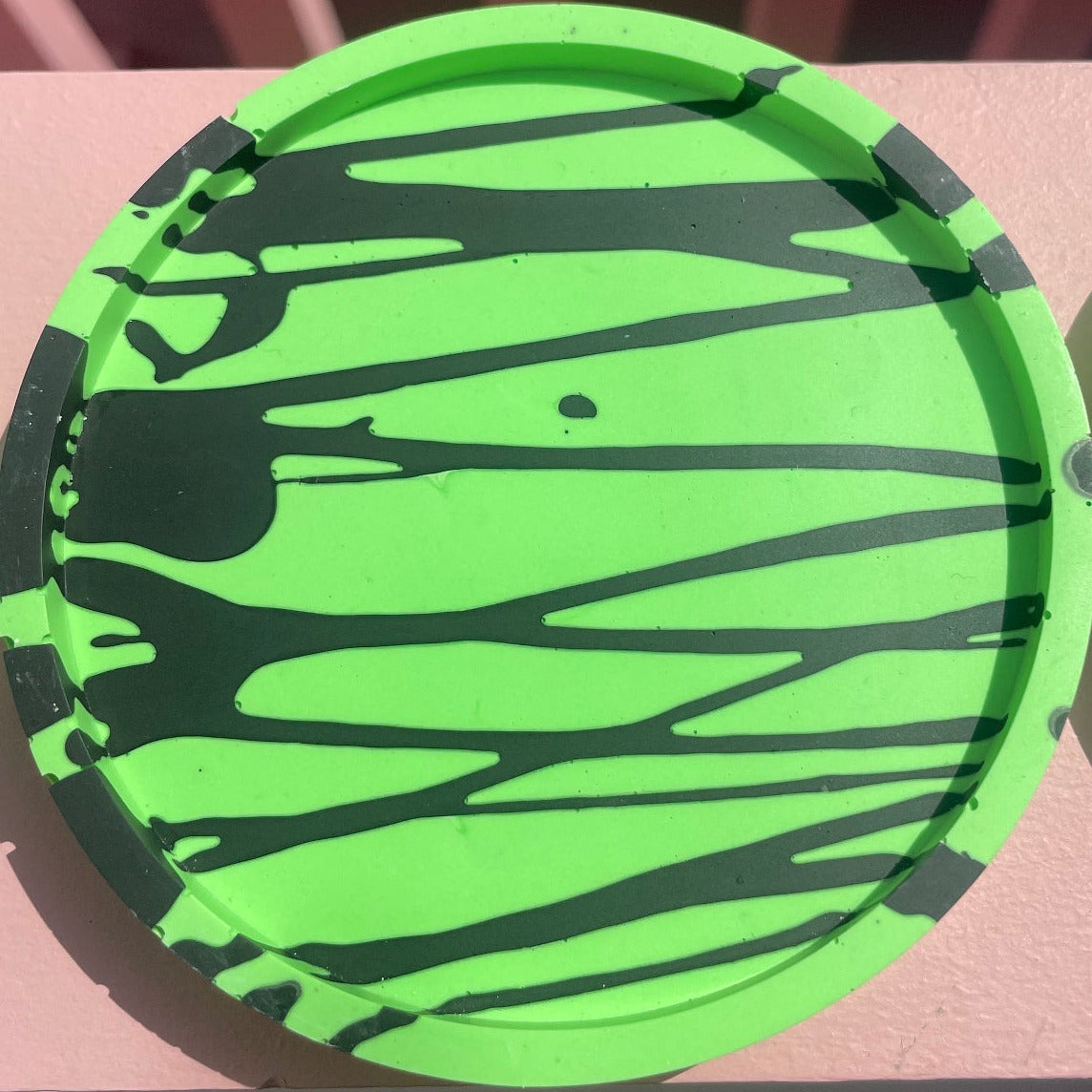 Coaster Set - Round - Graffiti - Green & Black