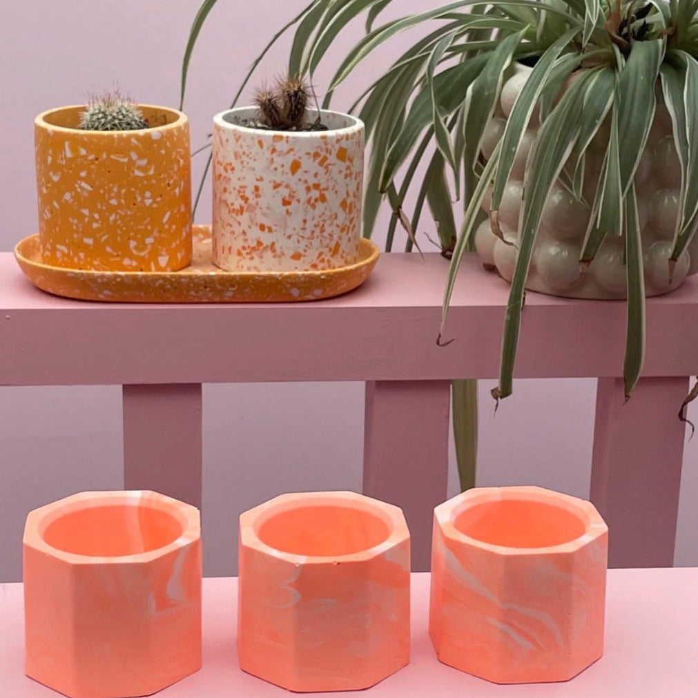 Tea light set - Neon - Orange