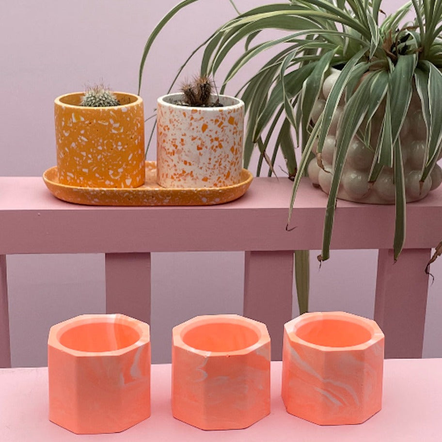 Tea light set - Neon - Orange