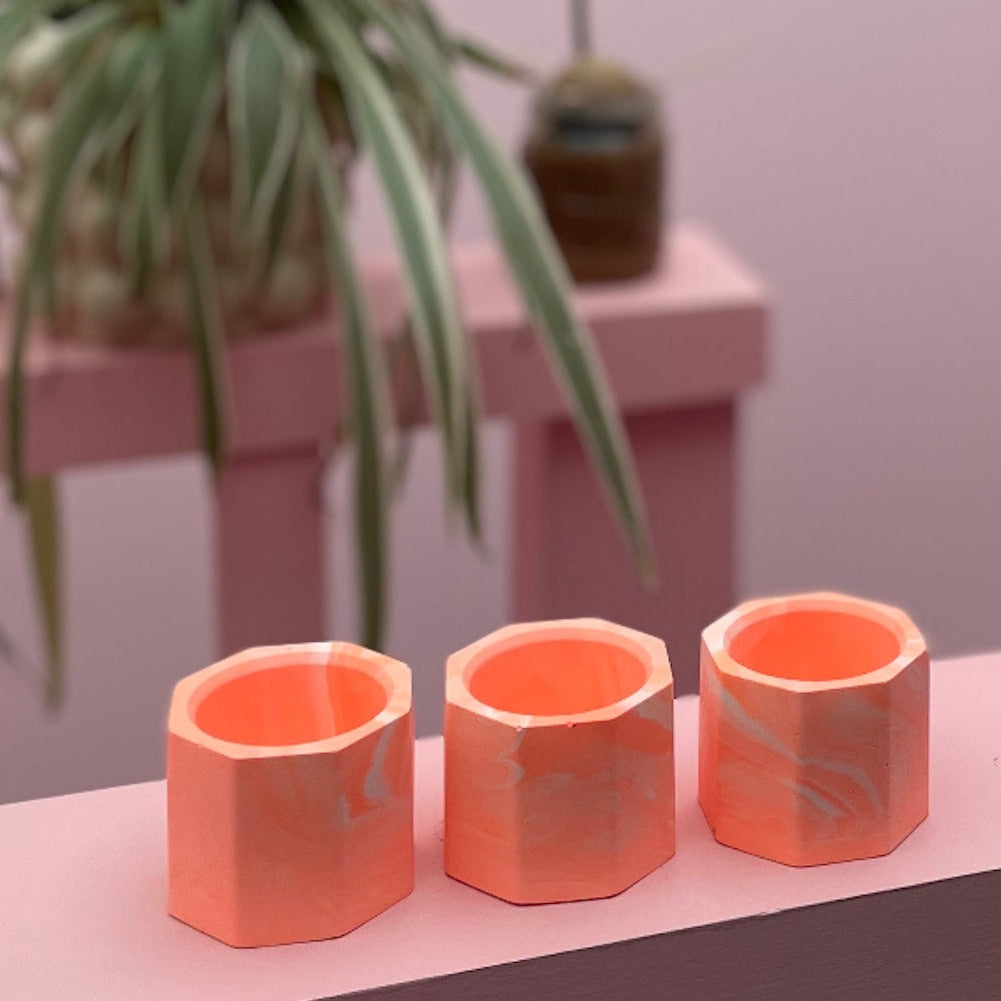 Tea light set - Neon - Orange