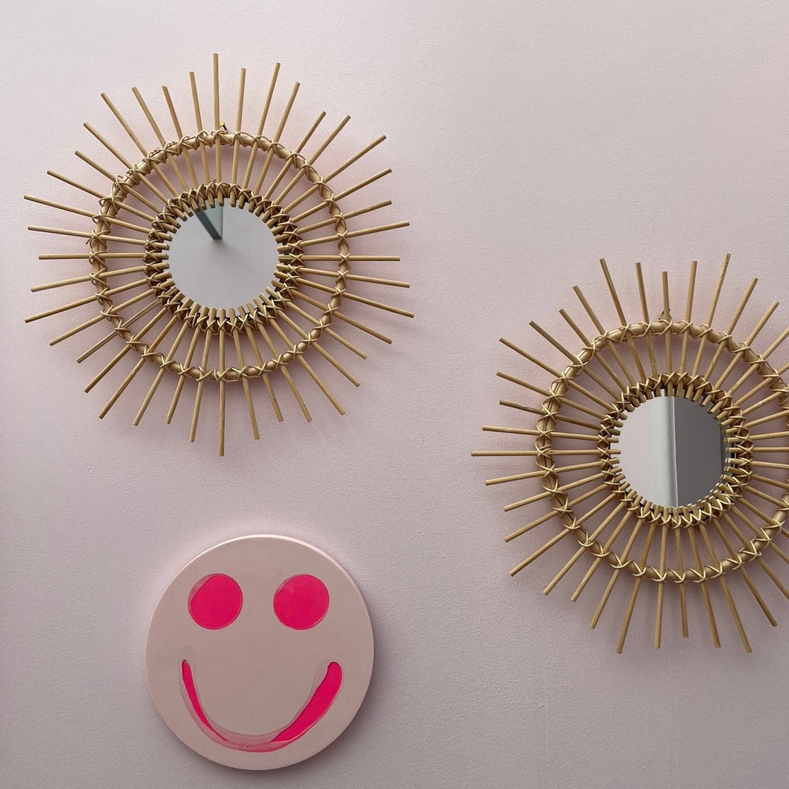 Smiley Wall Hanging - Pale Pink - READY TO SHIP
