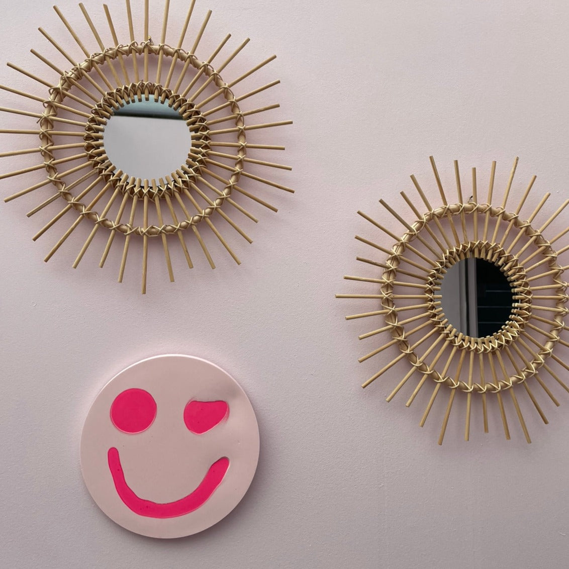 Smiley Wall Hanging - Pale Pink - READY TO SHIP