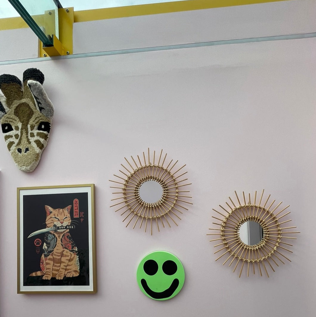 Smiley Wall Hanging - Neon Green - READY TO SHIP