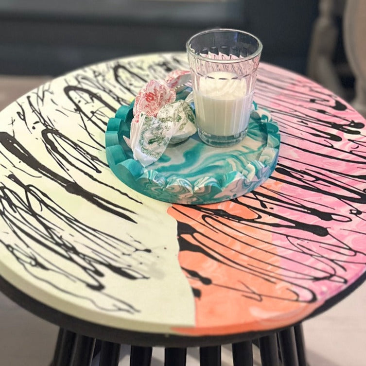 Tray - Round Edged - Tie Dye - Green