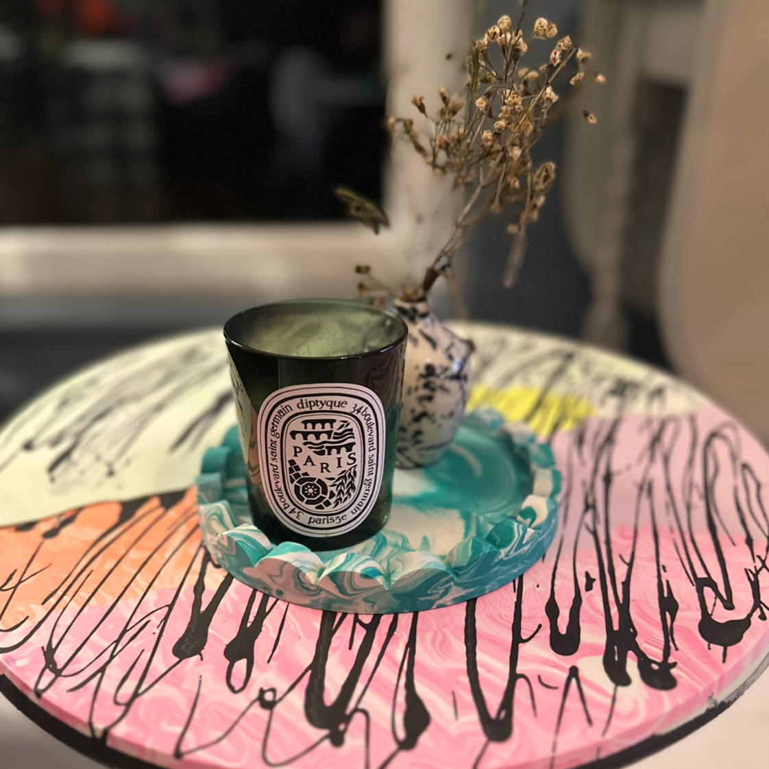 Tray - Round Edged - Tie Dye - Green