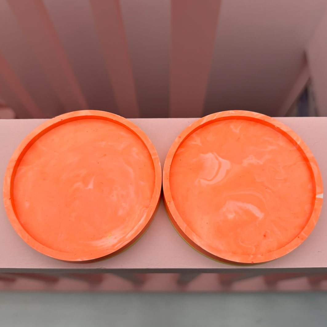 Coaster - Round (2 pieces) - Neon Tie Dye