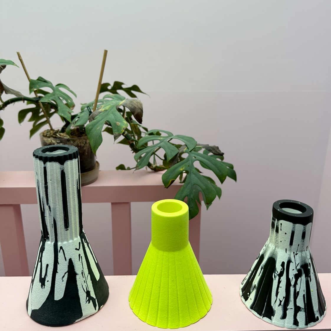 Vase - Tall - Graffiti - Black & White