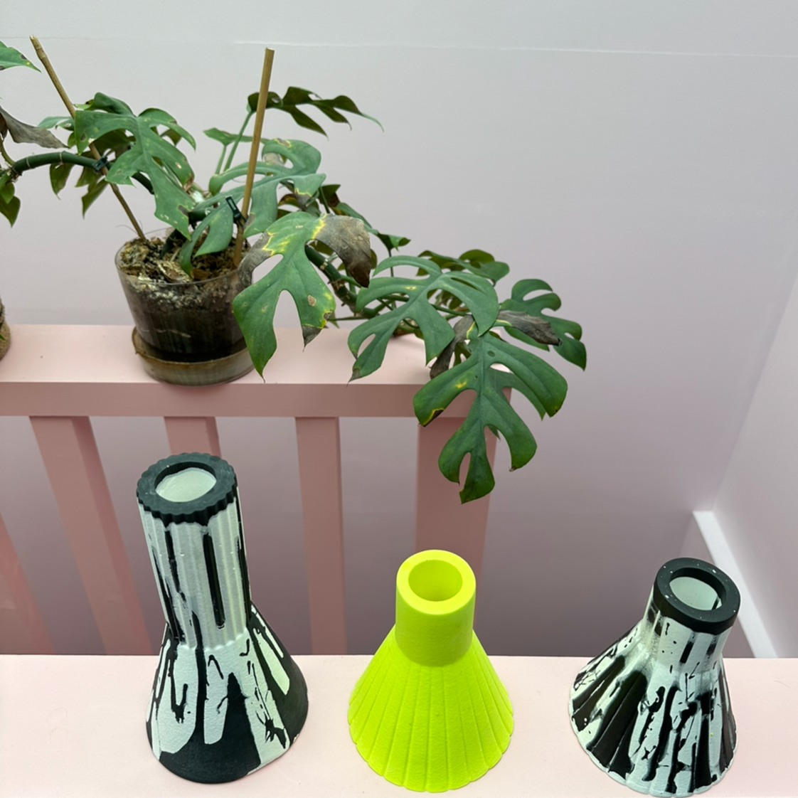 Vase - Tall - Graffiti - Black & White