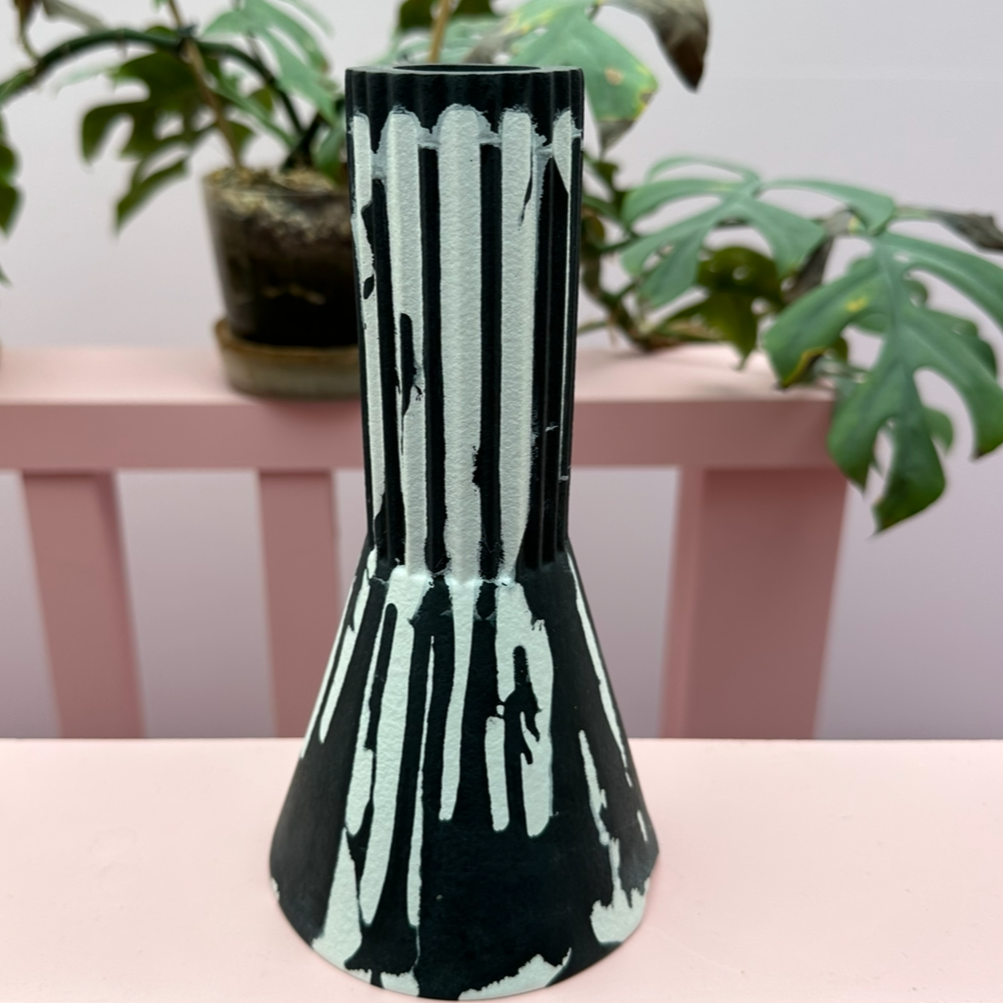 Vase - Tall - Graffiti - Black & White