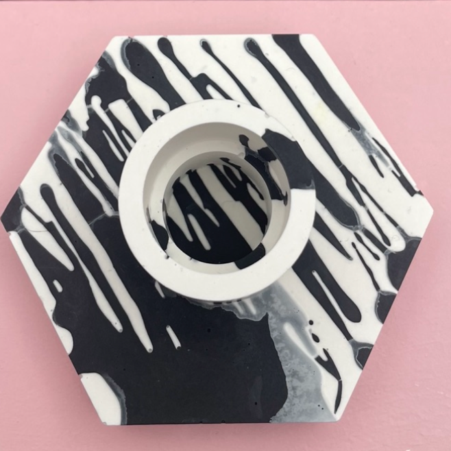 Candle holder - Graffiti - Black & White