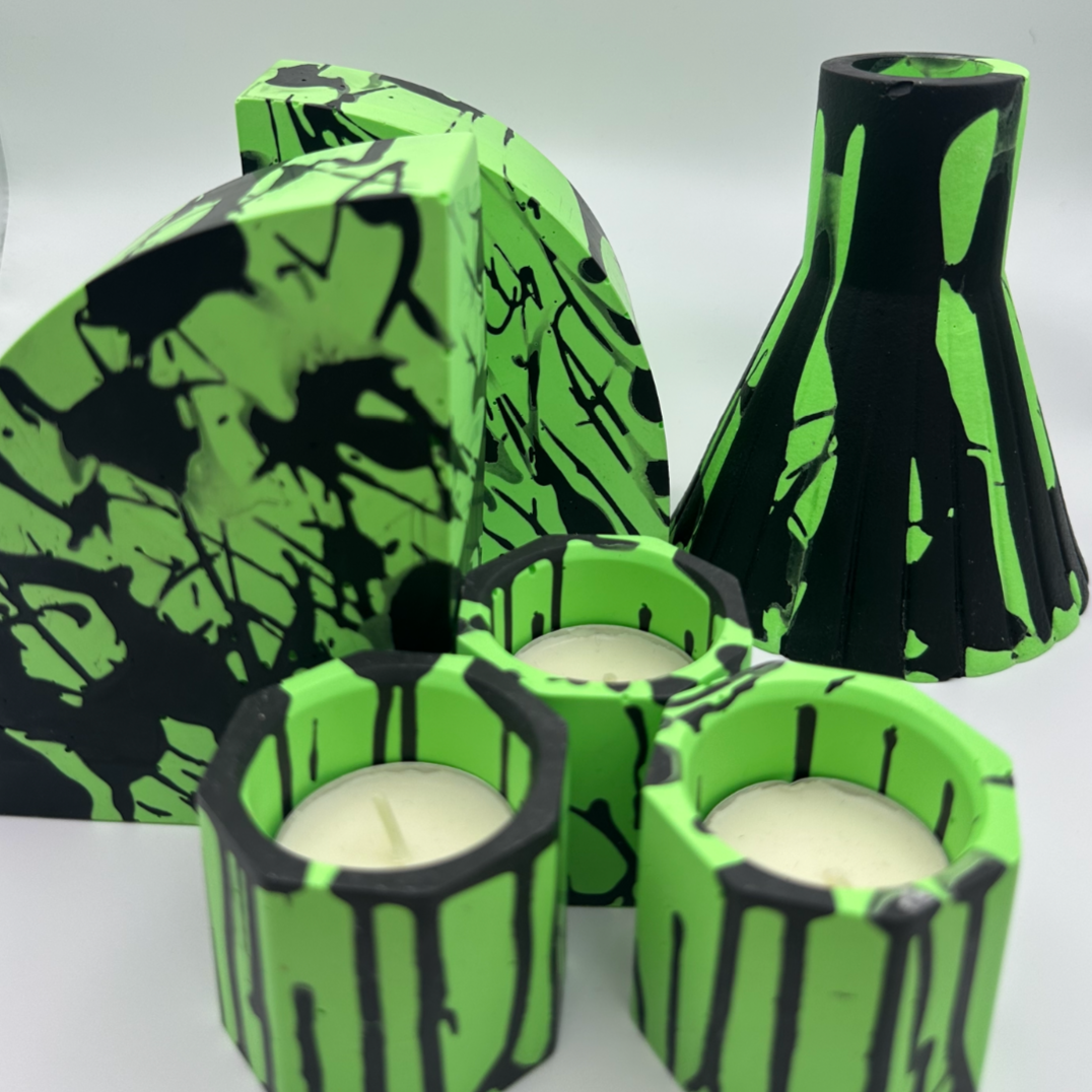 Vase - Graffiti - Black & Green