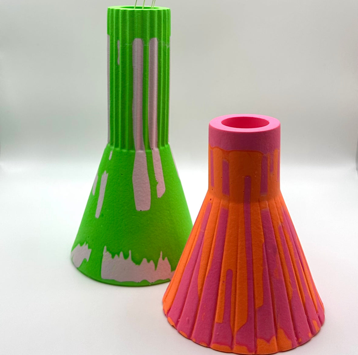 Vase - Tall - Graffiti - Green & Lilac