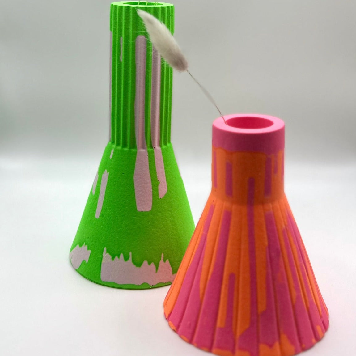 Vase - Tall - Graffiti - Green & Lilac