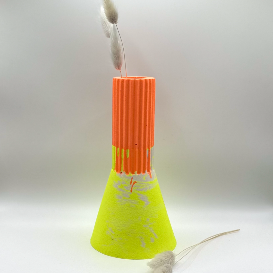 Vase - Tall - Graffiti - Neon Yellow & Orange