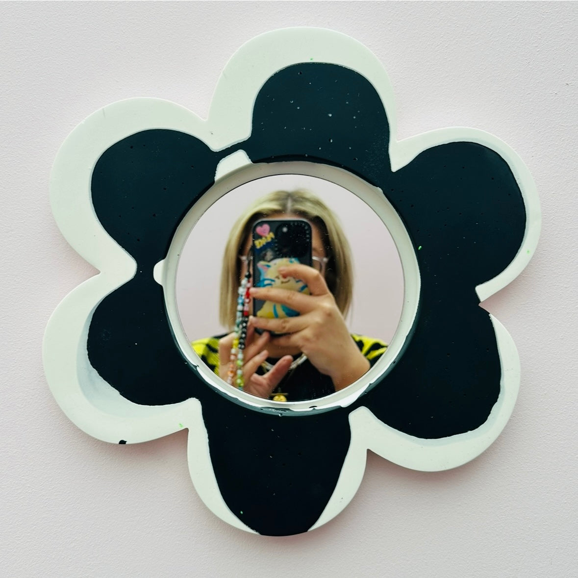 Flower Mirror - Flower Power - Black & White