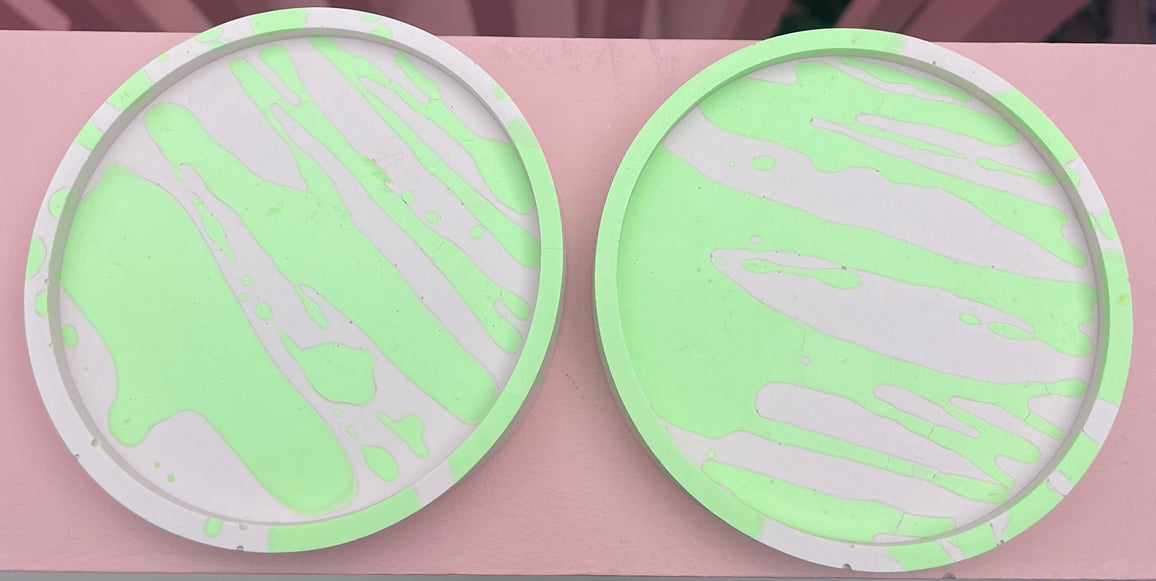 Coaster Set - Graffiti - Lilac & Green