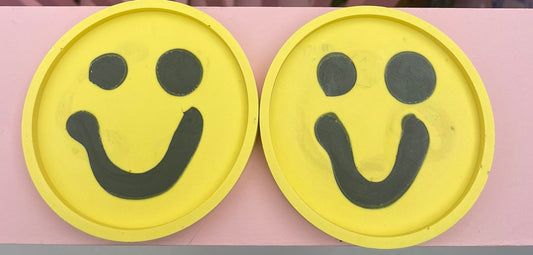 Coaster Set - Smiley - Yellow