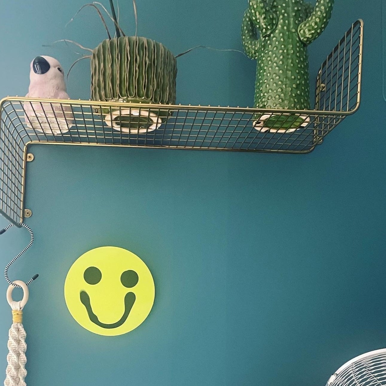 Smiley Wall Hanging - Neon - Yellow & Pink