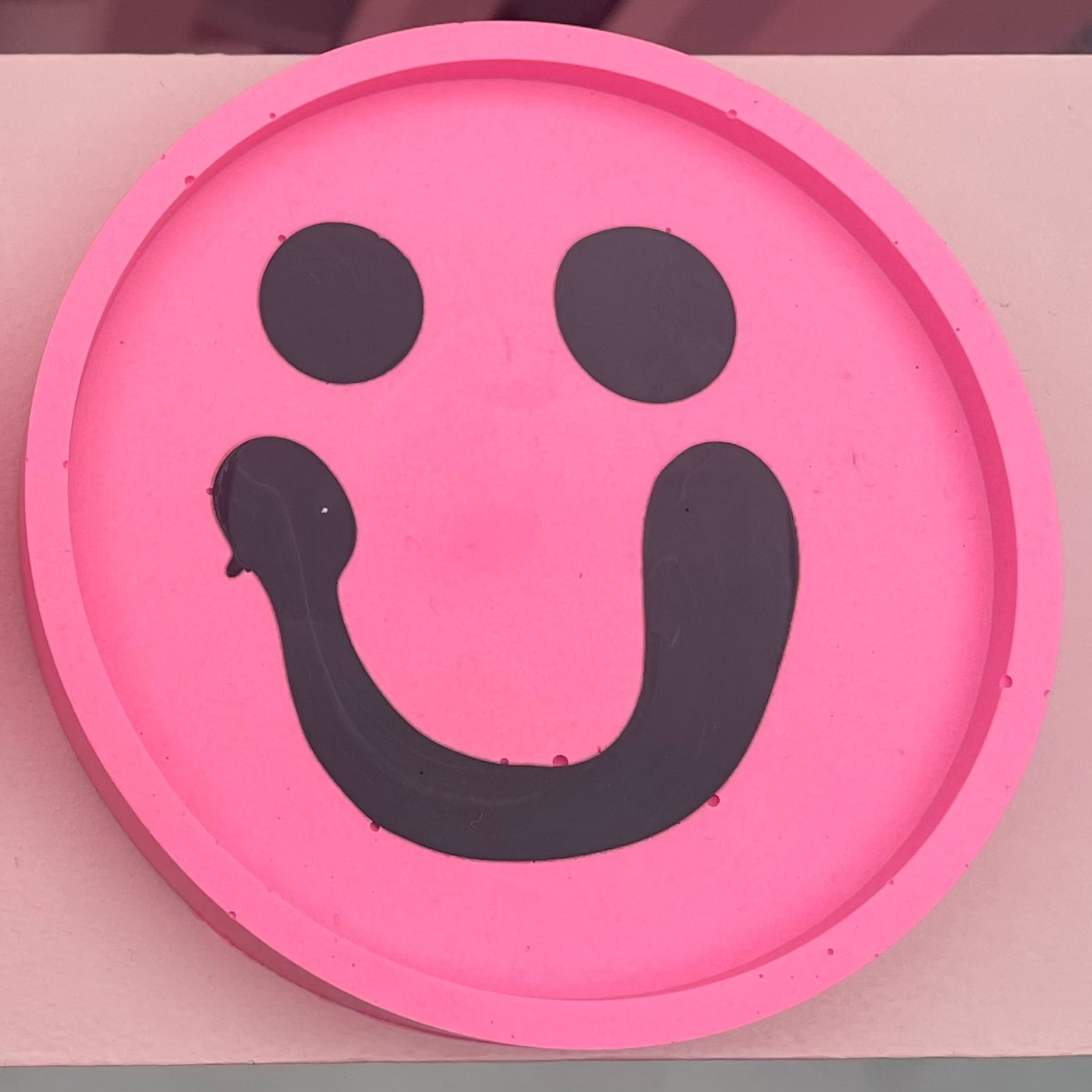 Coaster Set - Smiley - Pink & Black