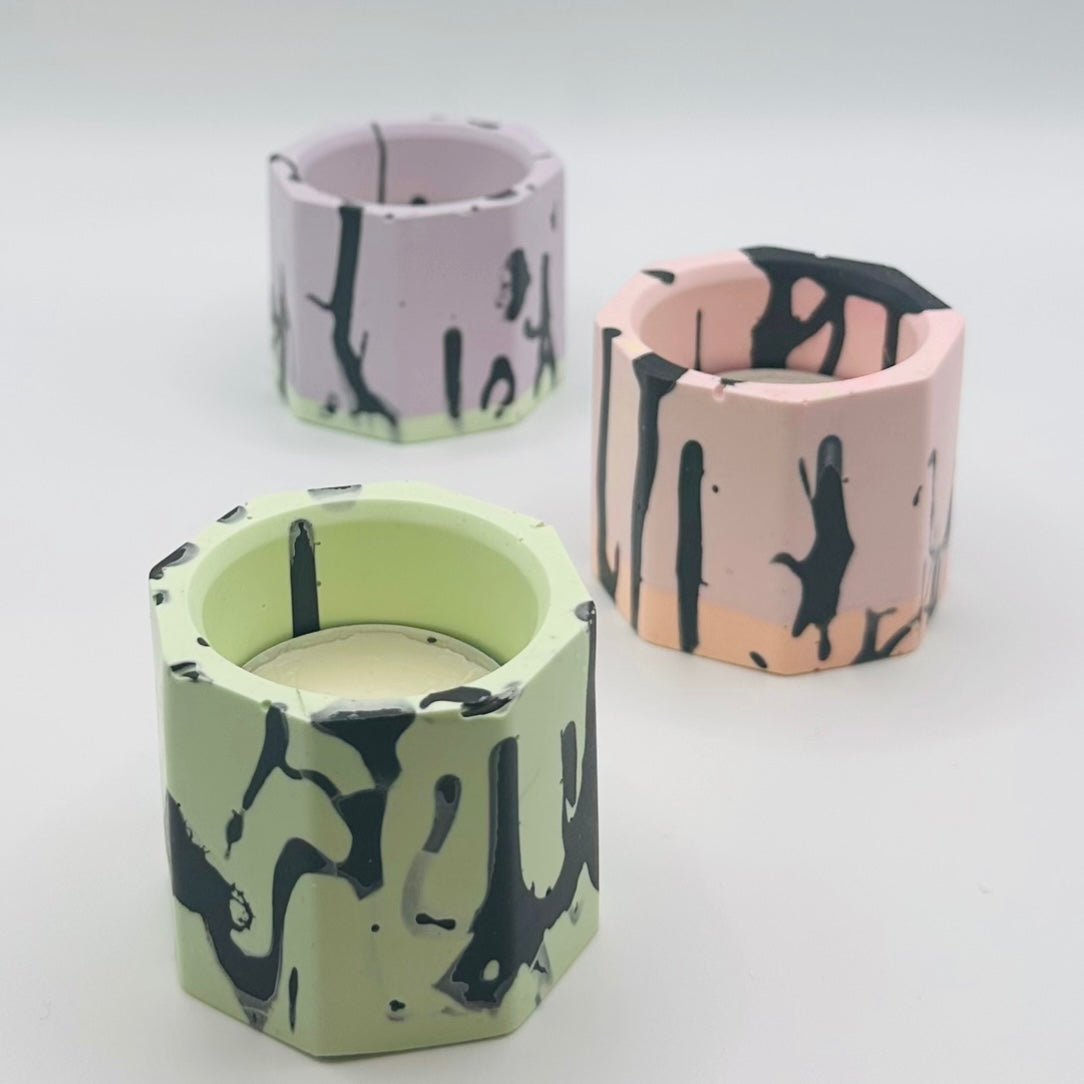 Tea light set - Graffiti - Pastel