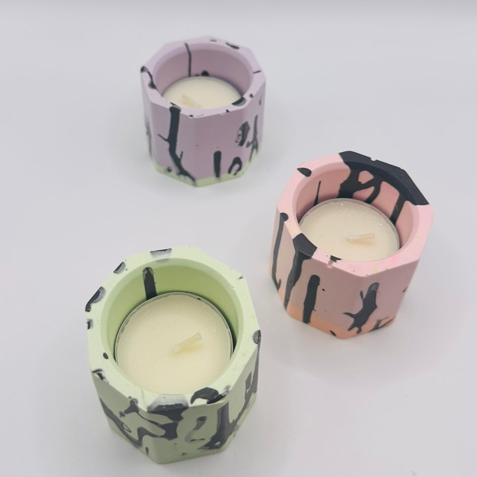 Tea light set - Graffiti - Pastel