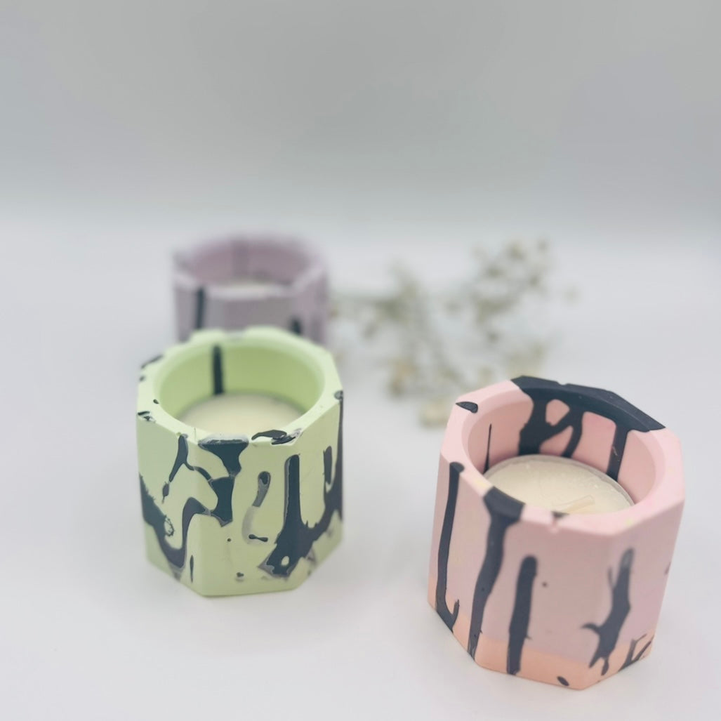 Tea light set - Graffiti - Pastel